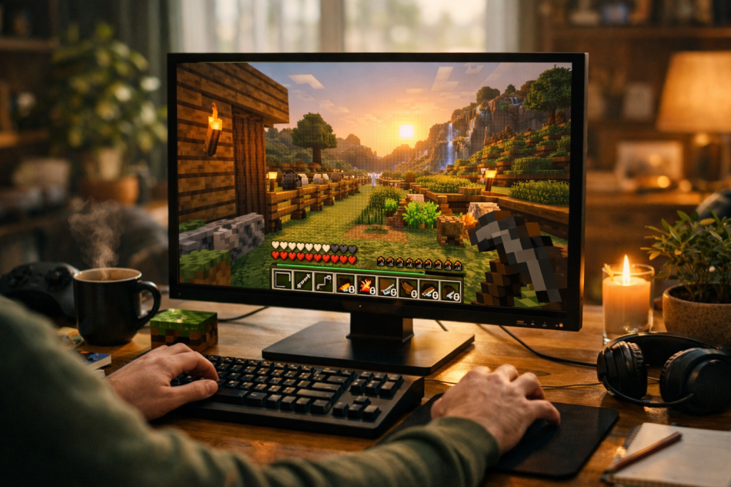 Playing Minecraft Survival Mode as a Stress Relieving Hobby